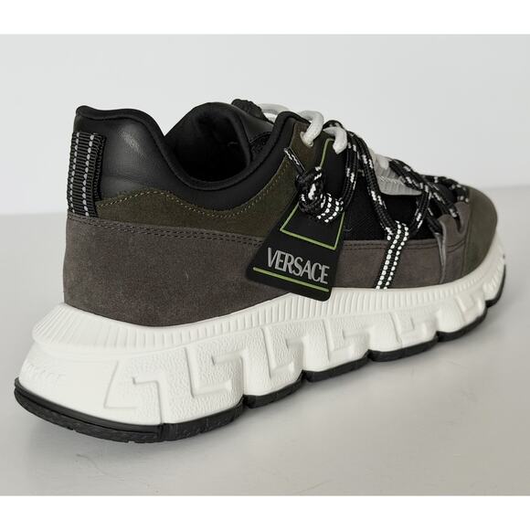 Versace Men\'s Greca Sneakers Gray/Green 10 US (43 Euro) IT 1021490 IT NIB main image 9